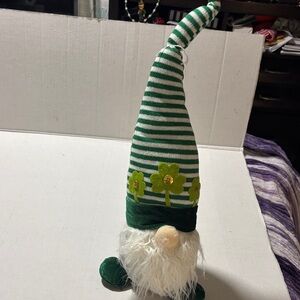 19 in Green Striped Saint Patrick Gnome Decor